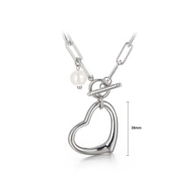 Load image into Gallery viewer, Simple and Fashion Heart-shaped 316L Stainless Steel Pendant with Imitation Pearls and Necklace