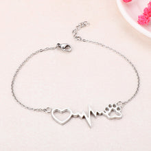 Load image into Gallery viewer, Simple and Cute Heart-shaped Cat Claw 316L Stainless Steel Bracelet
