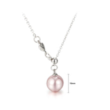 Load image into Gallery viewer, Simple and Elegant Geometric Round Pink Imitation Pearl Pendant with 316L Stainless Steel Necklace