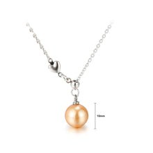 Load image into Gallery viewer, Simple and Elegant Geometric Round Yellow Imitation Pearl Pendant with 316L Stainless Steel Necklace