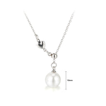Load image into Gallery viewer, Simple and Elegant Geometric Round White Imitation Pearl Pendant with 316L Stainless Steel Necklace