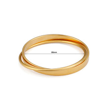 Load image into Gallery viewer, Fashion Simple Plated Gold Geometric Double Round 316L Stainless Steel Bangle