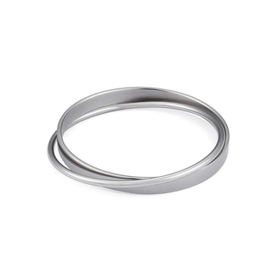 Fashion Simple Geometric Double Round 316L Stainless Steel Bangle