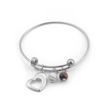 Load image into Gallery viewer, Fashion Simple Heart-shaped Round Bead 316L Stainless Steel Bangle