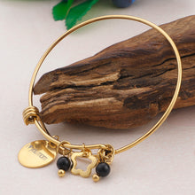 Load image into Gallery viewer, Simple Temperament Plated Gold Geometric Round Flower 316L Stainless Steel Bangle