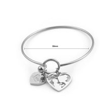 Load image into Gallery viewer, Simple and Elegant Heart-shaped Mother and Child Cartoon Character 316L Stainless Steel Bangle