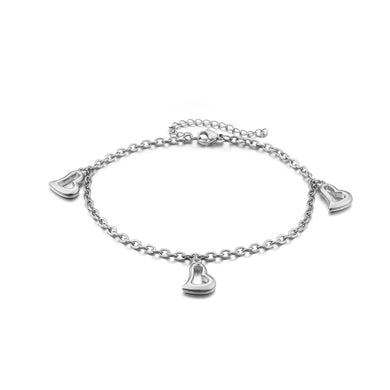 Simple and Fashion Heart-shaped 316L Stainless Steel Anklet