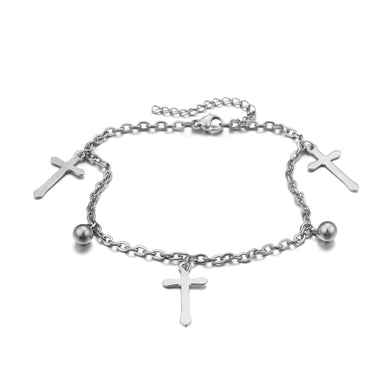 Fashion Simple Cross Ball 316L Stainless Steel Anklet