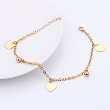 Load image into Gallery viewer, Fashion and Simple Plated Gold Heart-shaped Round Bead 316L Stainless Steel Anklet