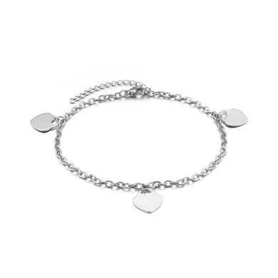 Fashion Simple Heart-shaped 316L Stainless Steel Anklet