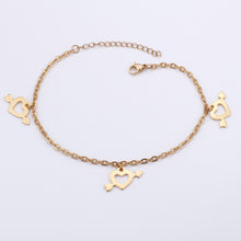 Load image into Gallery viewer, Fashion and Romantic Plated Gold Cupid&#39;s Arrow Heart Shaped 316L Stainless Steel Anklet