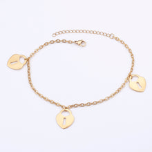 Load image into Gallery viewer, Fashion Simple Plated Gold Heart-shaped Lock 316L Stainless Steel Anklet