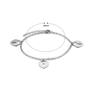 Fashion Simple Heart-shaped Lock 316L Stainless Steel Anklet