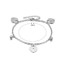 Load image into Gallery viewer, Fashion and Simple Heart-shaped Lock Round Bead 316L Stainless Steel Anklet