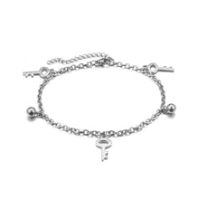 Load image into Gallery viewer, Fashion Simple Key Round Bead 316L Stainless Steel Anklet