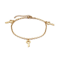 Load image into Gallery viewer, Fashion Simple Plated Gold Key 316L Stainless Steel Anklet