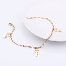 Load image into Gallery viewer, Fashion Simple Plated Gold Key 316L Stainless Steel Anklet