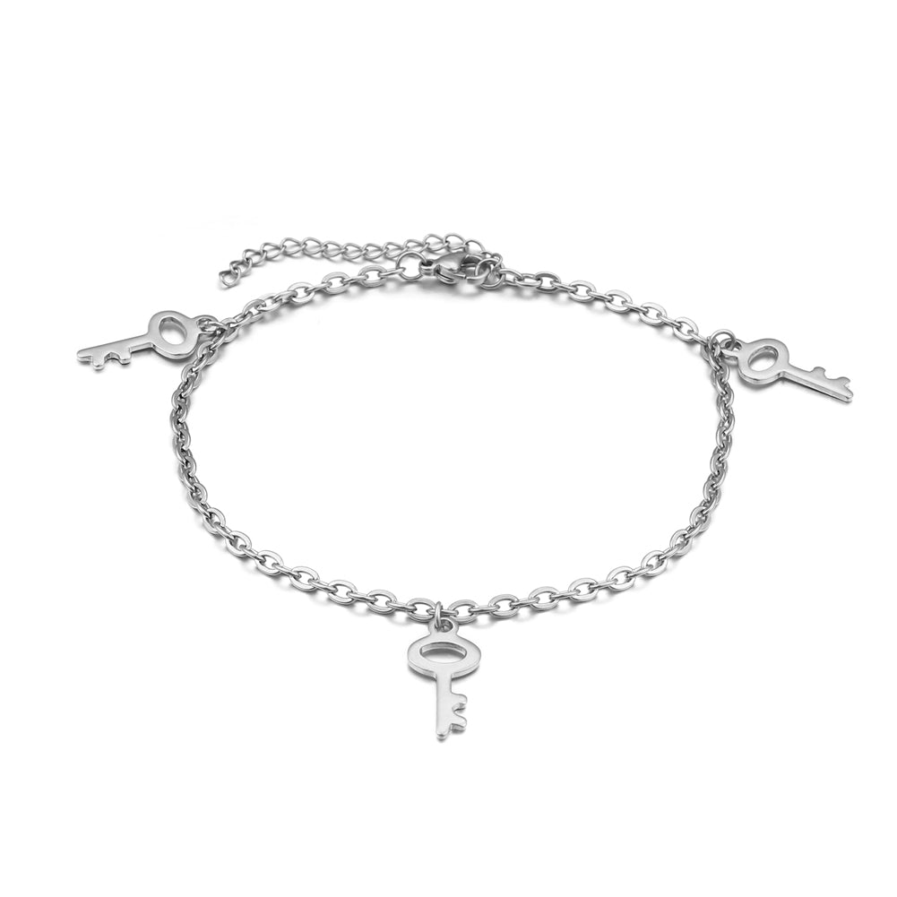 Fashion Simple Key 316L Stainless Steel Anklet