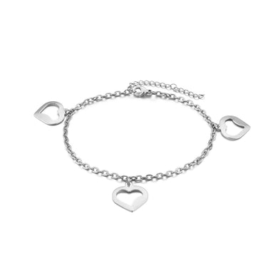 Simple and Romantic Hollow Heart-shaped 316L Stainless Steel Anklet