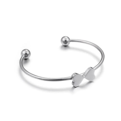 Simple Fashion Ribbon 316L Stainless Steel Bangle