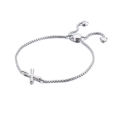 Simple and Fashion English Alphabet X 316L Stainless Steel Bracelet