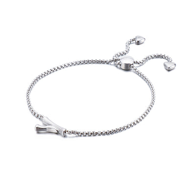 Simple and Fashion English Alphabet Y 316L Stainless Steel Bracelet