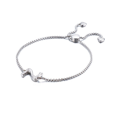 Simple and Fashion English Alphabet Z 316L Stainless Steel Bracelet