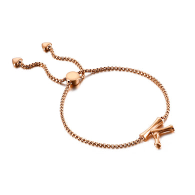 Simple Fashion Plated Rose Gold English Alphabet K 316L Stainless Steel Bracelet