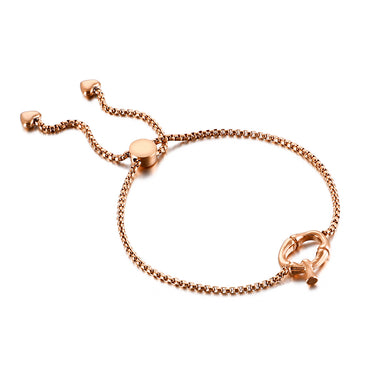 Simple Fashion Plated Rose Gold English Alphabet Q 316L Stainless Steel Bracelet