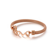 Load image into Gallery viewer, Fashion Romantic Plated Rose Gold Love Geometric Round 316L Stainless Steel Bangle
