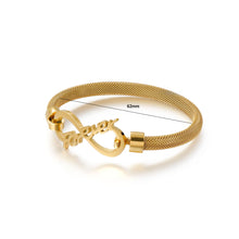 Load image into Gallery viewer, Fashion and Simple Plated Gold Infinity Symbol 316L Stainless Steel Bangle