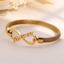 Load image into Gallery viewer, Fashion and Simple Plated Gold Infinity Symbol 316L Stainless Steel Bangle