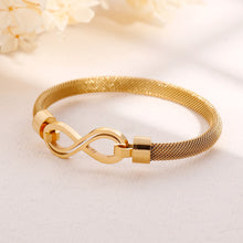 Load image into Gallery viewer, Fashion Simple Plated Gold Infinity Symbol 316L Stainless Steel Bangle