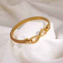 Load image into Gallery viewer, Fashion Simple Plated Gold Infinity Symbol 316L Stainless Steel Bangle