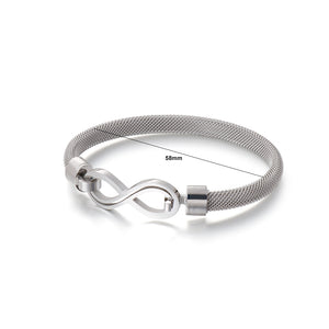 Fashion Simple Infinity Symbol 316L Stainless Steel Bangle