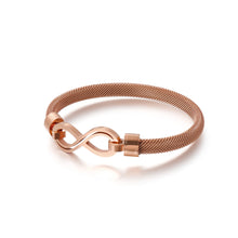 Load image into Gallery viewer, Fashion Simple Plated Rose Gold Infinity Symbol 316L Stainless Steel Bangle