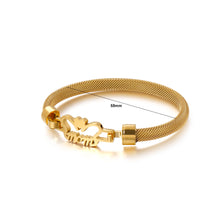 Load image into Gallery viewer, Fashion and Elegant Plated Gold Heart-shaped Mom 316L Stainless Steel Bangle