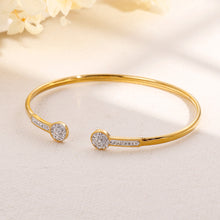 Load image into Gallery viewer, Simple Personality Plated Gold Geometric Round 316L Stainless Steel Bangle with Cubic Zirconia