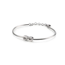 Load image into Gallery viewer, Fashion and Simple Infinity Symbol Cubic Zirconia 316L Stainless Steel Bangle