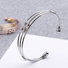 Load image into Gallery viewer, Fashion and Elegant Infinity Symbol Multilayer 316L Stainless Steel Bangle with Cubic Zirconia