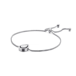 Simple and Fashion Water Drop-shaped 316L Stainless Steel Bracelet with Cubic Zirconia