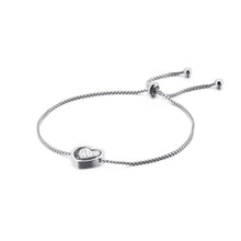 Load image into Gallery viewer, Simple and Sweet Heart-shaped 316L Stainless Steel Bracelet with Cubic Zirconia