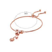 Load image into Gallery viewer, Fashion Simple Plated Rose Gold Ribbon Snowflake 316L Stainless Steel Bracelet with Cubic Zirconia