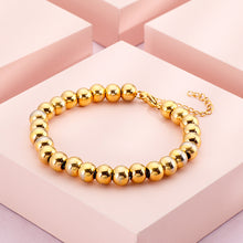Load image into Gallery viewer, Simple Personality Plated Gold Geometric Bead 316L Stainless Steel Bracelet