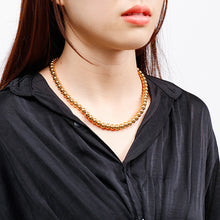 Load image into Gallery viewer, Fashion Simple Plated Gold Geometric Bead 316L Stainless Steel Necklace