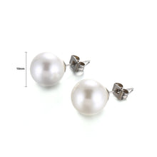 Load image into Gallery viewer, Simple and Fashion Geometric 10mm Imitation Pearl 316L Stainless Steel Stud Earrings