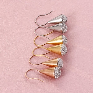 Fashion Personality Plated Rose Gold Microphone 10mm Cubic Zirconia 316L Stainless Steel Earrings