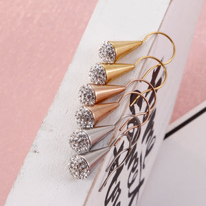 Fashion Personality Plated Rose Gold Microphone 8mm Cubic Zirconia 316L Stainless Steel Earrings