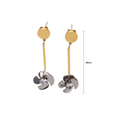 Load image into Gallery viewer, Fashion and Simple Plated Gold Silver Flower Windmill 316L Stainless Steel Earrings with Cubic Zirconia