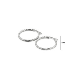Simple and Fashion 30mm Geometric Circle 316L Stainless Steel Earrings